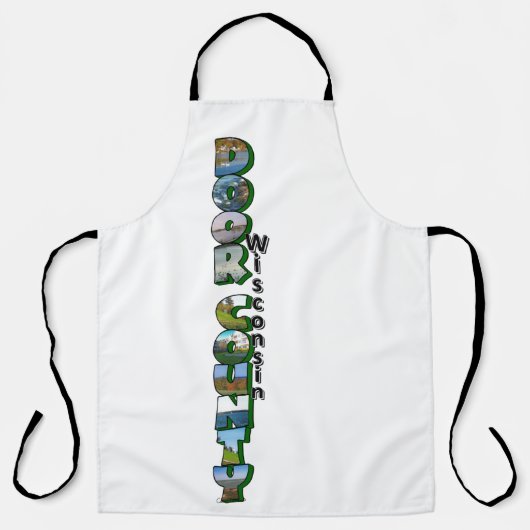 Verticale deur County Wisconsin Big Letter Schort (Voorkant)