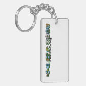 Verticale Door County Wisconsin Grote Letter Sleutelhanger (Voorkant Links)