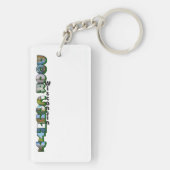 Verticale Door County Wisconsin Grote Letter Sleutelhanger (achterkant)
