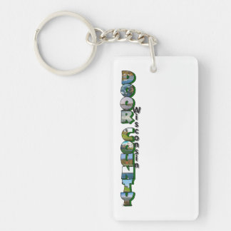 Verticale Door County Wisconsin Grote Letter Sleutelhanger