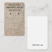 Verticale draagkaart — Natuurlijke jute- Visitekaartje (Voorkant / Achterkant)