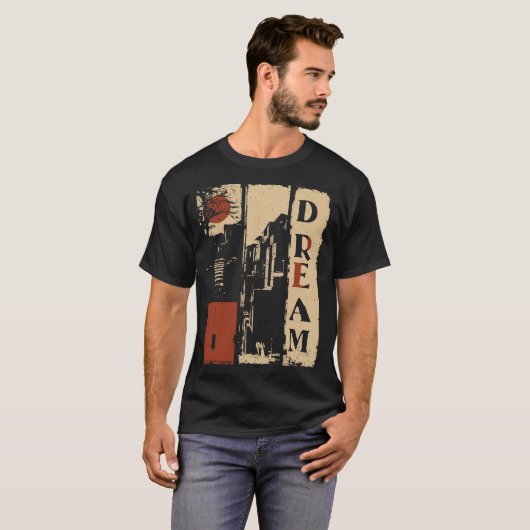 Verticale droomtypografie Surreal Design T-shirt (Voorkant volledig)