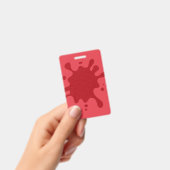 Verticale Druppel ID Badge – Tomaat Rood Aangepast (Handheld)