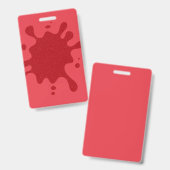 Verticale Druppel ID Badge – Tomaat Rood Aangepast (Voor- en achterkant)