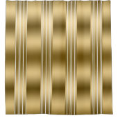 Verticale dubbele gouden strepen op witte achtergr douchegordijn (Voorkant)