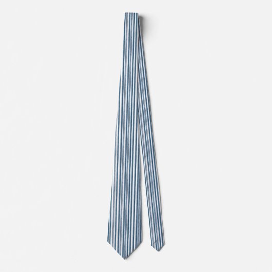 Verticale dunne krijtstreep blauw gestreepte Strop Stropdas (Voorkant)