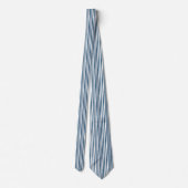 Verticale dunne krijtstreep blauw gestreepte Strop Stropdas (Achterkant)