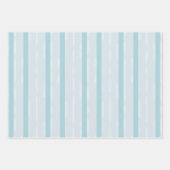 Verticale Dusty Blue en Silver Stripes Inpakpapier Vel (Voorkant 3)