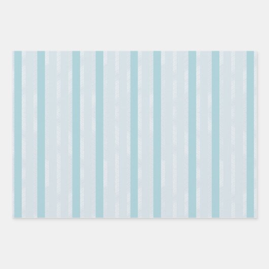 Verticale Dusty Blue en Silver Stripes Inpakpapier Vel (Voorkant 2)