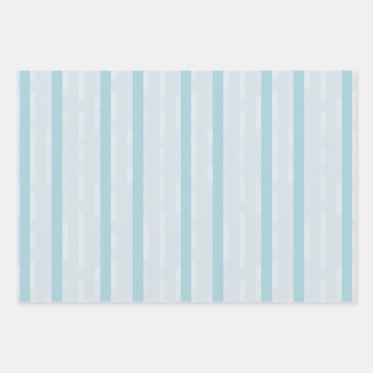 Verticale Dusty Blue en Silver Stripes Inpakpapier Vel (Voorkant)