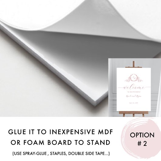 Verticale Dusty Roos Monogram Huwelijk Welkomstbor Poster