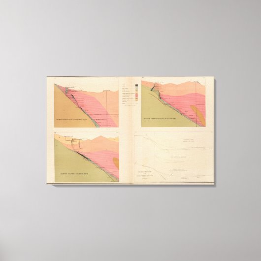 Verticale dwarsdoorsnede van de Lode, Belcher Mine Canvas Afdruk (Voorkant)