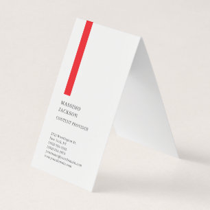 Verticale Eenvoudige Zwarte Witte Rode Minimalisti Visitekaartje