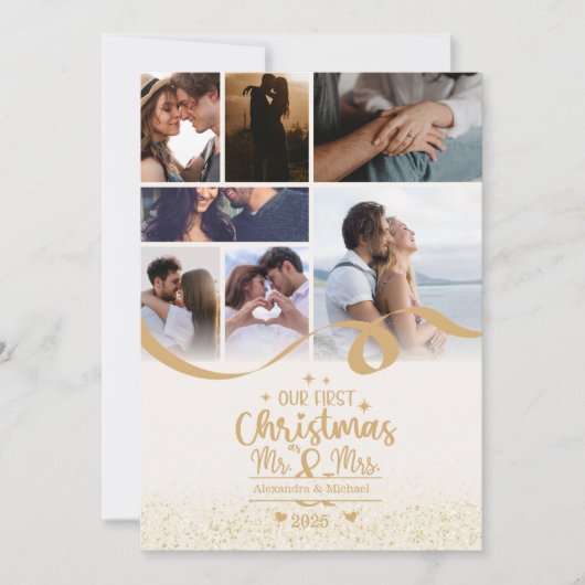 Verticale eerste kerst 7 foto sjabloon (Voorkant)