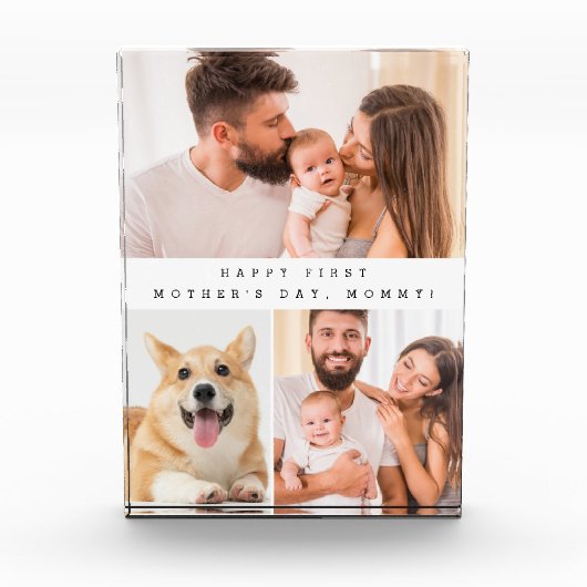 Verticale Eerste Moederdag Mama fotocollage Fotoblokken (Voorkant)