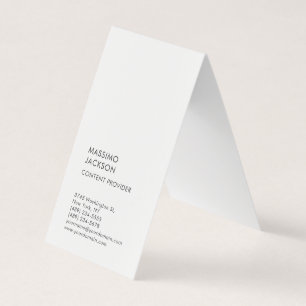 Verticale effen eenvoudige zwart-wit minimalistisc visitekaartje