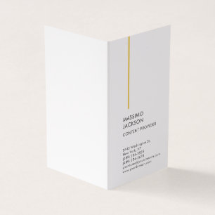 Verticale effen eenvoudige zwart-wit minimalistisc visitekaartje