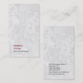 Verticale elegante, unieke moderne grijze wandtext visitekaartje (Voorkant / Achterkant)