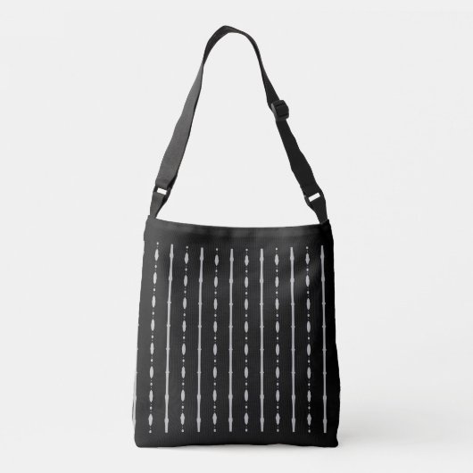 Verticale elines met elegant zwart en zilver crossbody tas (Achterkant)