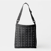 Verticale elines met elegant zwart en zilver crossbody tas (Voorkant)