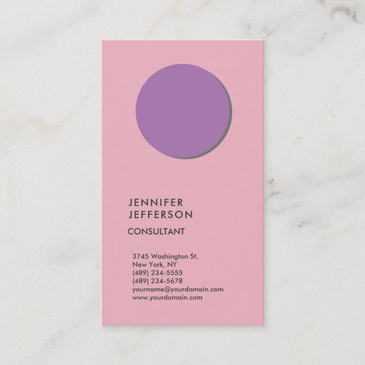 Verticale eminine Trendy Minimalist Modern Visitekaartje (Voorkant)