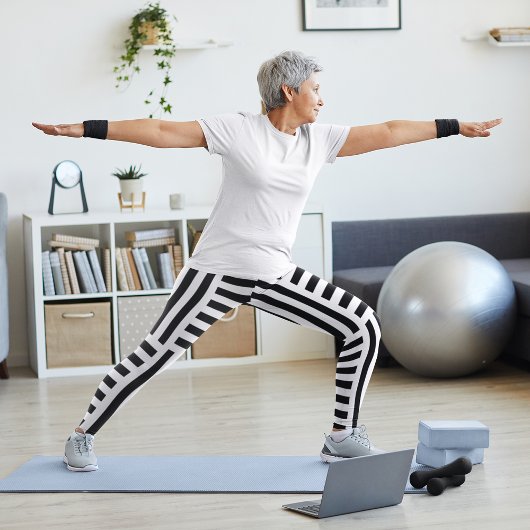Verticale en horizontale strepen leggings