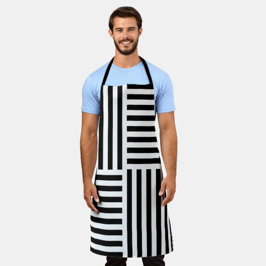 Verticale en horizontale strepen schort (Gedragen)