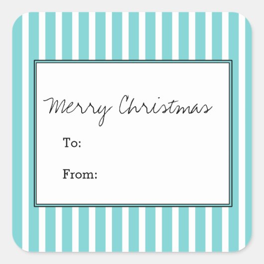 Verticale feestdagen met turquoise vierkante sticker (Voorkant)