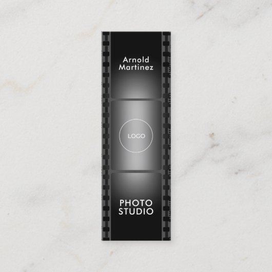 Verticale filmtape mini visitekaartje (Voorkant)