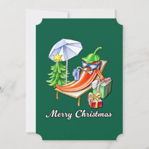 Verticale Fir Green Merry Christmas Chili 5 x 7" Feestdagenkaart