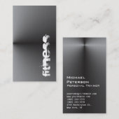 Verticale fitness Sport Metallic Silver Grey Visitekaartje (Voorkant / Achterkant)