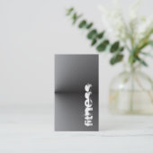 Verticale fitness Sport Metallic Silver Grey Visitekaartje (Staand voorkant)