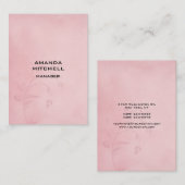 Verticale Floral roze Achtergrond Modern Visitekaartje (Voorkant / Achterkant)