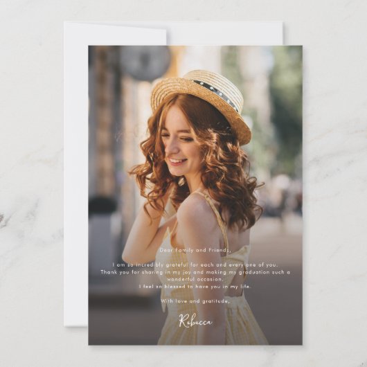 Verticale foto Afstuderen 2025 Bedankkaart (Achterkant)
