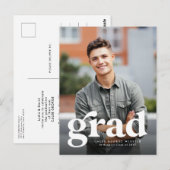 Verticale foto-afstuderen van afstudeerder, veroud briefkaart (Voorkant / Achterkant)