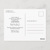 Verticale foto-afstuderen van afstudeerder, veroud briefkaart (Achterkant)