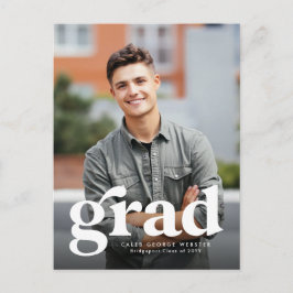 Verticale foto-afstuderen van afstudeerder, veroud briefkaart