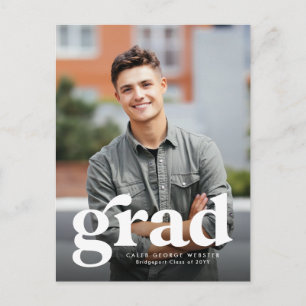 Verticale foto-afstuderen van afstudeerder, veroud briefkaart