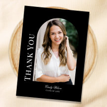 Verticale foto boog Afstuderen dank u kaart