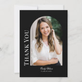 Verticale foto boog Afstuderen dank u kaart (Voorkant)