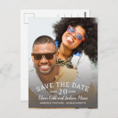 Verticale foto bruiloft Save the Date Briefkaart (Voorkant / Achterkant)