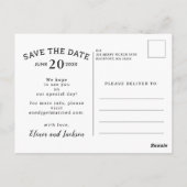 Verticale foto bruiloft Save the Date Briefkaart (Achterkant)