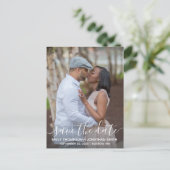 Verticale foto bruiloft Sla de datum Briefkaart (Staand voorkant)