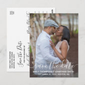 Verticale foto bruiloft Sla de datum Briefkaart (Voorkant / Achterkant)
