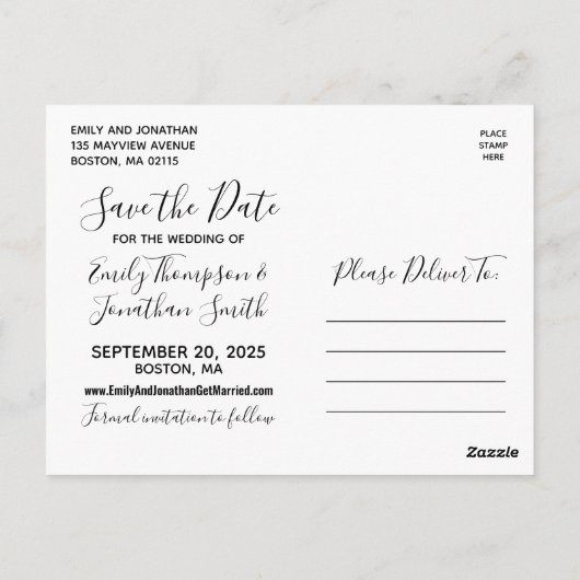 Verticale foto bruiloft Sla de datum Briefkaart (Achterkant)