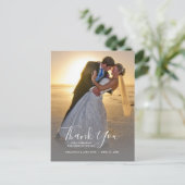 Verticale foto en kalligrafie huwelijksdankjewel briefkaart (Staand voorkant)