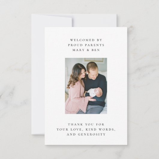 Verticale foto geboorte aankondiging & dank u kaar (Achterkant)