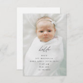 Verticale foto geboorte aankondiging & dank u kaar (Voorkant / Achterkant)