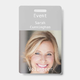 Verticale foto-ID-badge voor een vrijwilliger Badge