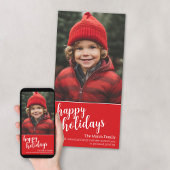 Verticale foto - Kerstrood script - Happy Feestdagenkaart